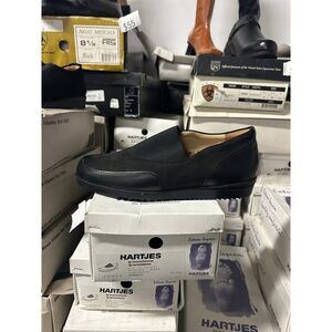 Vintage Hartjes Women's Slip-on Black Nubuck and Calf‎ Leather Shoe 10962